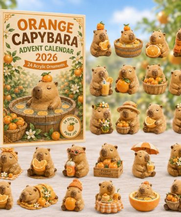 Orange Capybara Holiday Countdown 2026 — 24 Cute Acrylic Charms, Whimsical Daily Advent Gift For Animal Lovers & Collectors