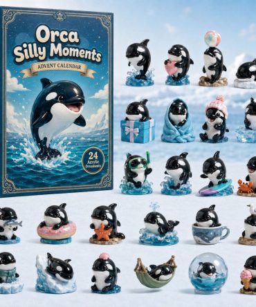 Playful Orca Silly Moments Advent Calendar 2026 — 24 Acrylic Charms, Fun Whale-Themed Holiday Countdown Gift