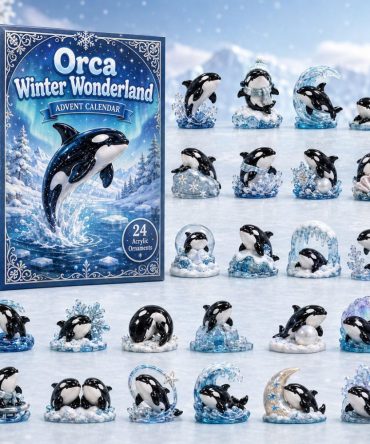 Orca Winter Wonderland Advent Calendar 2026 — 24-Day Acrylic Ocean Charms, Seasonal Whale Lover Gift