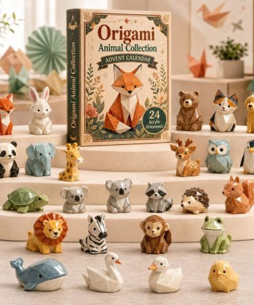 2026 Origami Animal Collection 24-Day Advent Calendar — Assorted Folded-Style Acrylic Charms, Creative Holiday Countdown Gift For Families