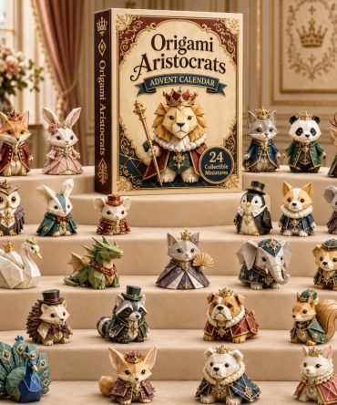 Origami Aristocrats 24-Day Advent Calendar 2026 – Elegant Paper-Inspired Acrylic Charms, Stylish Holiday Countdown Collectible
