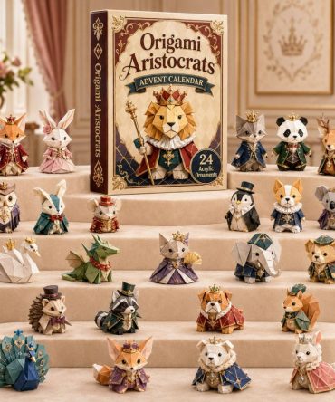 2026 Origami Aristocrats 24-Day Advent Calendar — Elegant Animal Acrylic Charms, Luxury Countdown Gift For Collectors & Decor Lovers