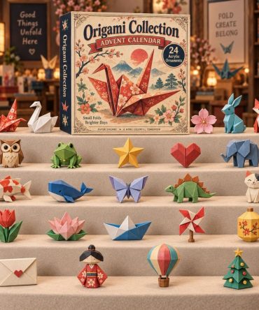 Origami Collection 2026 Advent Calendar — 24-Day Holiday Countdown With Delicate Acrylic Origami Charms, Gift For Crafters & Collectors