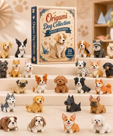 2026 Origami Dog Collection 24-Day Advent Calendar — Folded-Design Acrylic Charms, Stylish Countdown Gift For Dog Aficionados