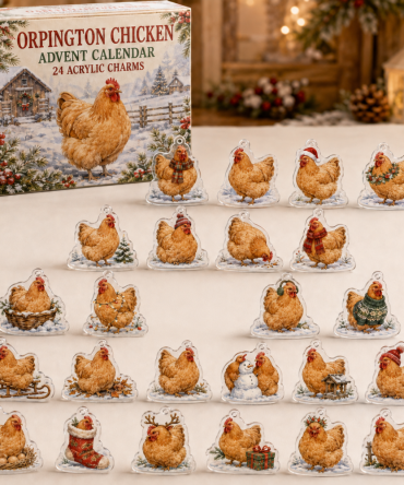 Orpington Chicken Holiday Advent Set — 24 Acrylic Charms For Farmhouse Christmas Decor & Gifts For Chicken Keepers