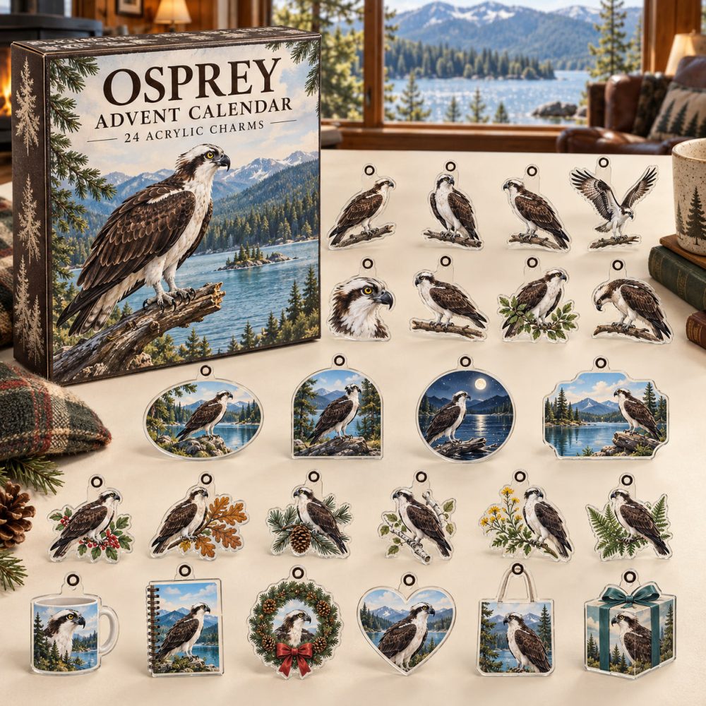 Osprey 24-Day Charm Countdown — High-Quality Acrylic Osprey Charms For Advent, Ornaments & Gifts , Ideal Gift For Birdwatchers