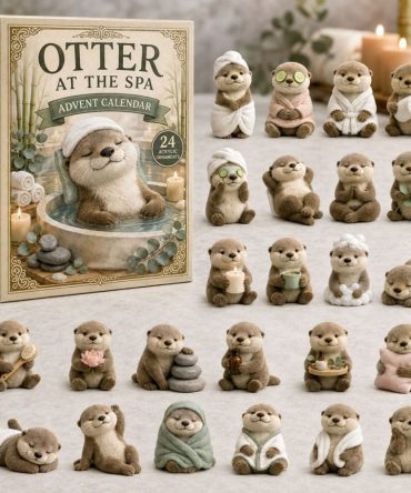 Otter At Spa 24-Day Charm Countdown Calendar - 2026 Acrylic Relaxation-Themed Set For Self-Care Gifts & Collectors