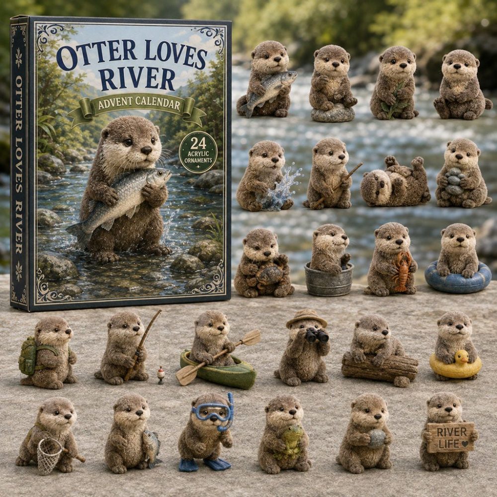 River Otter 24-Day 2026 Acrylic Charm Countdown - Charming River Otter Holiday Calendar, Collectible Animal Gift For Nature Lovers