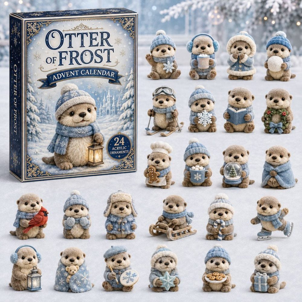 Frost Otter 24-Day Winter 2026 Charm Countdown - Icy Acrylic Holiday Calendar With Adorable Otter Charms, Seasonal Gift Idea