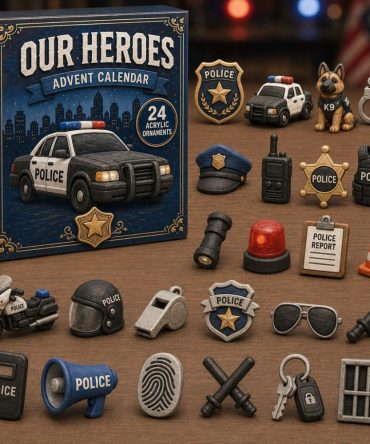 Our Heroes Police Gear Advent 2026 — 24-Day Collector Set Of Acrylic Charms Featuring Essential Police Equipment