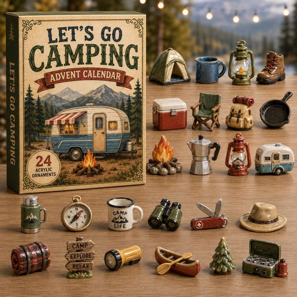 2026 Outdoor Gear Countdown Calendar — 24 Mini Acrylic Adventure Charms, Gift For Campers, Hikers & Outdoor Enthusiasts