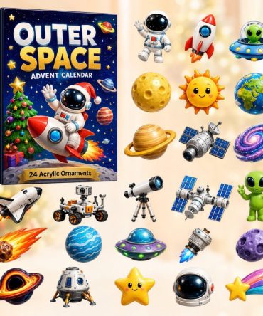 2026 Outer Space Adventure Countdown Calendar — 24 Galactic Acrylic Charms, Space-Themed Gift For Kids & Collectors