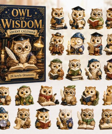 2026 24-Day Owl Of Wisdom Countdown Calendar — Acrylic Owl Charm Advent, Thoughtful Gift For Teachers, Students & Book Lovers This Holiday