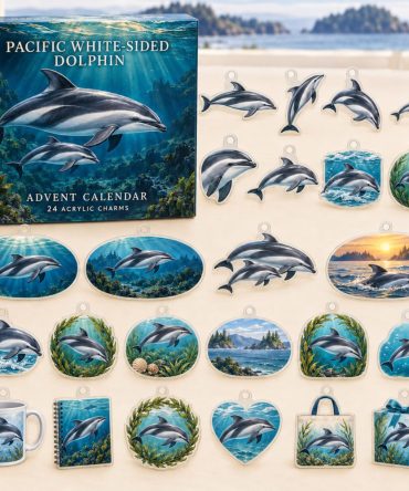 24-Day Pacific White-Sided Dolphin Acrylic Charm Advent Countdown — Premium Ocean-Themed Holiday Calendar Gift Set For Dolphin Collectors