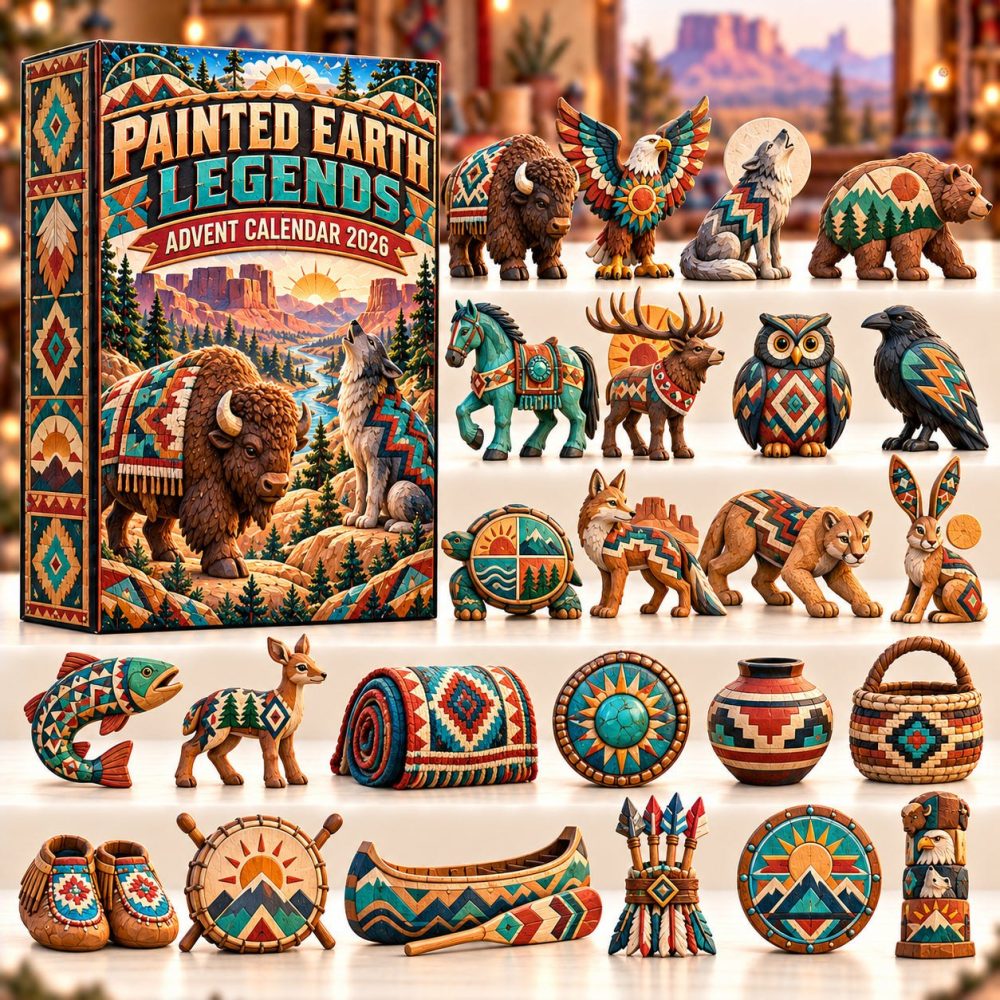 2026 Painted Earth Legends Advent Calendar — 24 Acrylic Charms, Mythic Earth Designs, 24-Day Countdown & Collectible Gift