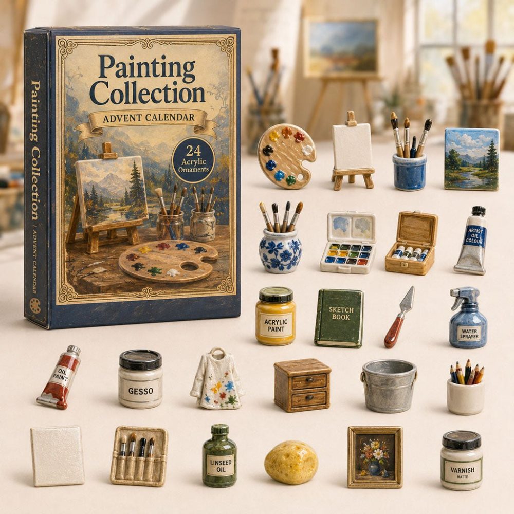 2026 Mini Painting Collection Countdown Calendar — 24 Artist Acrylic Charms, Creative Gift Set For Kids & Hobbyists