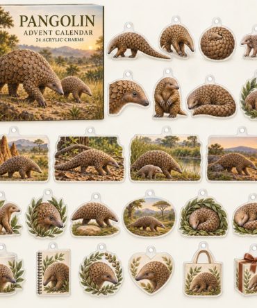 24-Day Pangolin Holiday Countdown — Exotic Acrylic Charm Advent Pack, Pangolin Collectible Charms For Gifts & Stockings