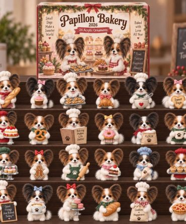 Papillon Bakery Sweet Advent Calendar 2026 — 24 Bakery-Themed Papillon Acrylic Charms, Charming Holiday Countdown For Dog & Baking Enthusiasts