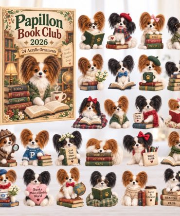 Papillon Book Club Advent Calendar 2026 — 24 Literary Papillon Acrylic Charms, Cozy Book Lover Countdown Gift & Decorative Collector Set