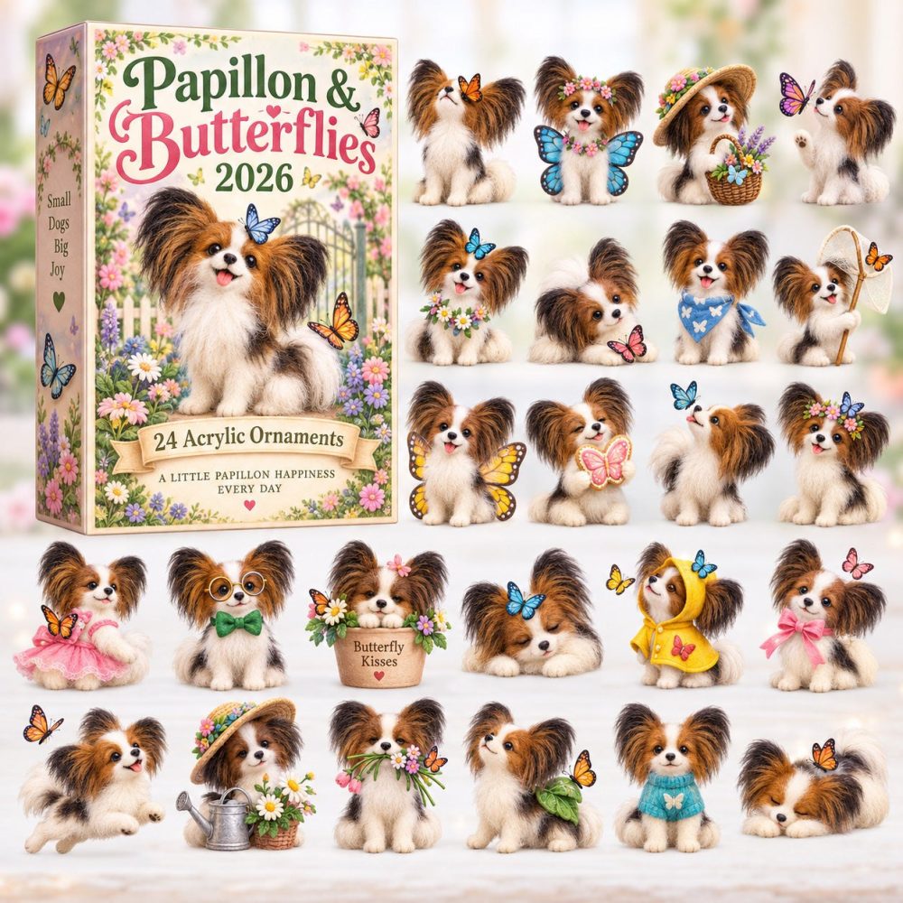 Papillon & Butterflies Elegant Advent Calendar 2026 — 24 Butterfly And Papillon Acrylic Charms, Nature-Themed Holiday Gift & Decorative Countdown