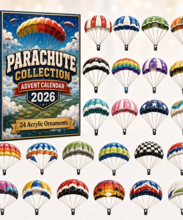 2026 24-Day Parachute Adventure Collection Countdown — Acrylic Charm Explorer Advent Calendar, Skydiving & Military Tribute Holiday Gift
