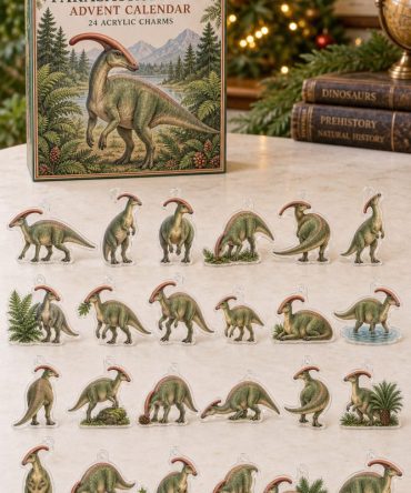 24-Day Acrylic Charm Advent Calendar — Parasaurolophus Dinosaur Set , Prehistoric Holiday Countdown For Kids & Collectors