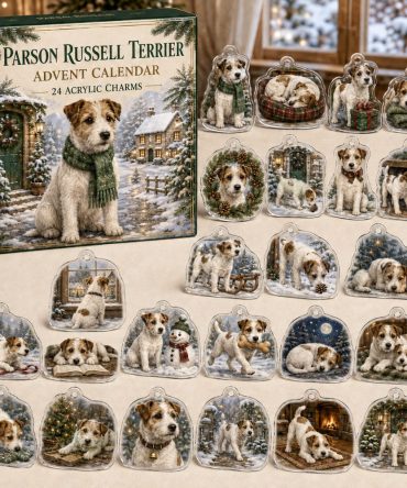 Parson Russell Terrier Acrylic Charm Advent Calendar — 24 Holiday Dog Charms , Christmas Countdown Gift For Terrier Collectors