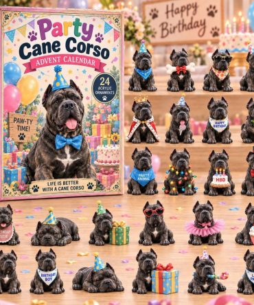 Party Cane Corso 24-Day Charm Countdown Calendar - 2026 Acrylic Celebration Gift For Cane Corso Fans & Collectors