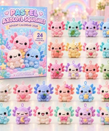 2026 Pastel Axolotl Advent Calendar: 24-Day Acrylic Charm Collection - Soft Pastel Sea Creature Holiday Countdown