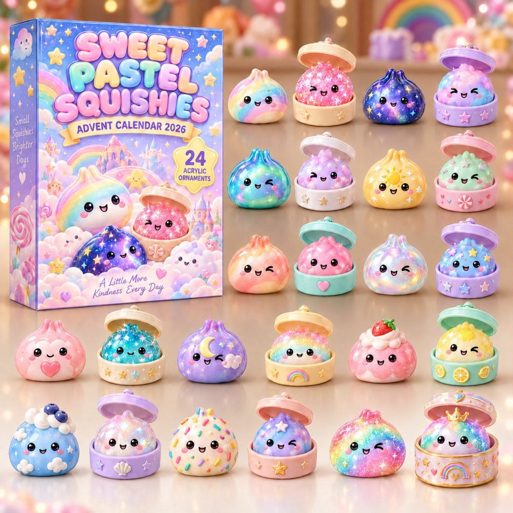 Pastel Squishy Advent Calendar 2026 - 24-Day Acrylic Charm Countdown, Soft Squeeze Toy Surprises For Kids & Teens