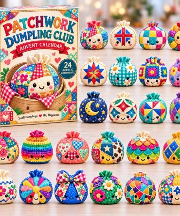 Patchwork Dumpling Club Advent Calendar 2026 - 24 Cute Dumpling & Food Acrylic Charms For Foodies, Collectors & Gifts