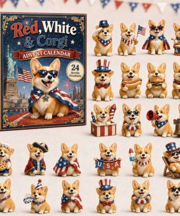2026 24-Day Patriotic Corgi Holiday Countdown Calendar — Acrylic Charm Corgi Gift Set, Usa-Themed Advent For Corgi Fans & Pet Lovers