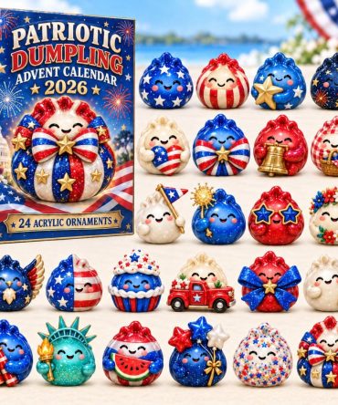 Usa Patriotic Dumpling Holiday Advent Calendar - 24-Day Acrylic Charm Countdown, Collectible Christmas Gift