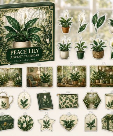 24-Day Peace Lily Charm Countdown: Elegant Acrylic Plant Charms For Home Decor, Thoughtful Holiday Gifts & Plant-Lover Collectors