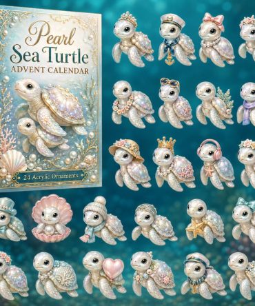 2026 Pearl Baby Turtle Holiday Countdown Calendar — 24 Surprise Acrylic Charms, Collectible Gift For Kids & Turtle Lovers