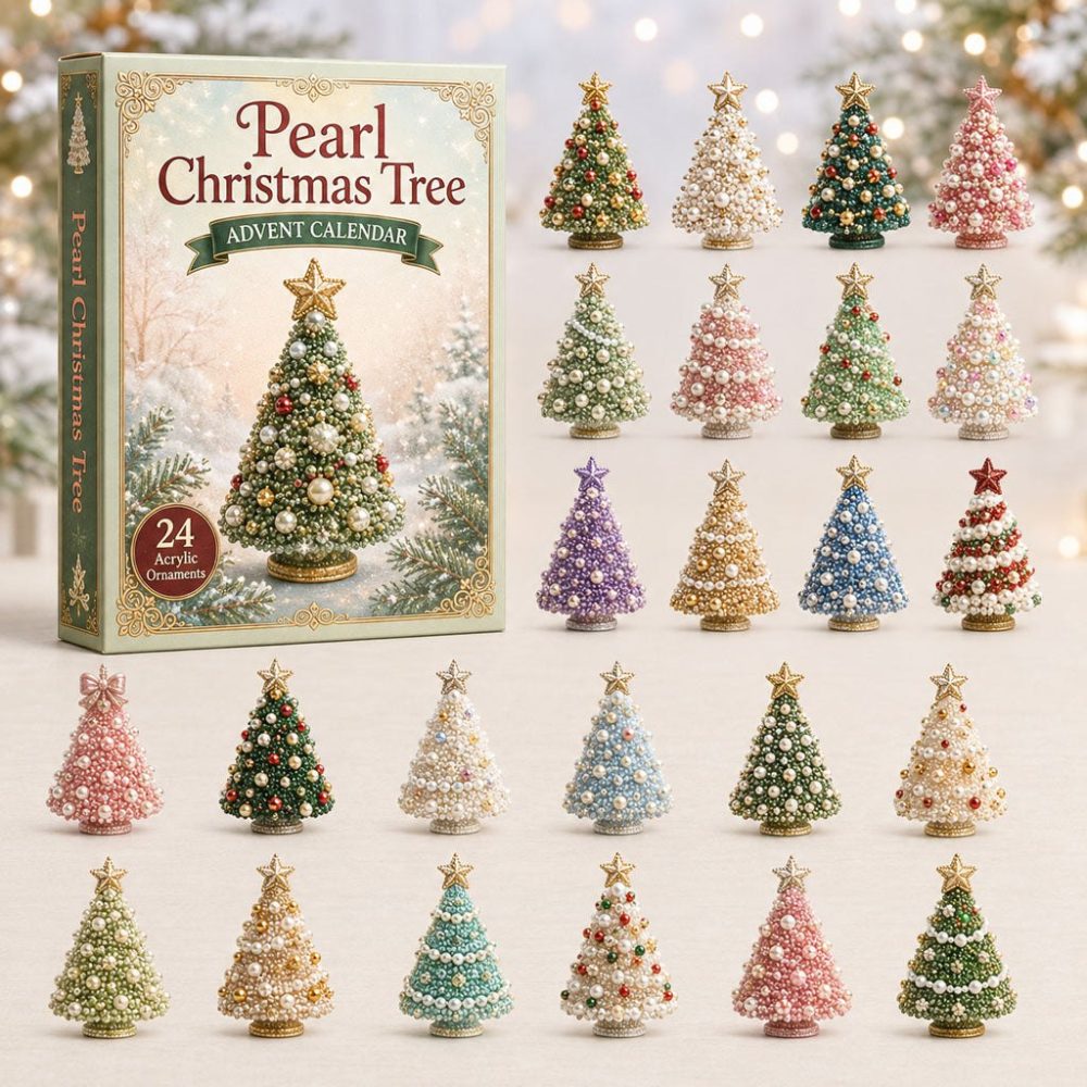 Pearl Christmas Tree Advent Calendar 2026 — 24-Day Elegant Acrylic Charm Countdown , Holiday Tree Ornaments & Collectible Gift Set