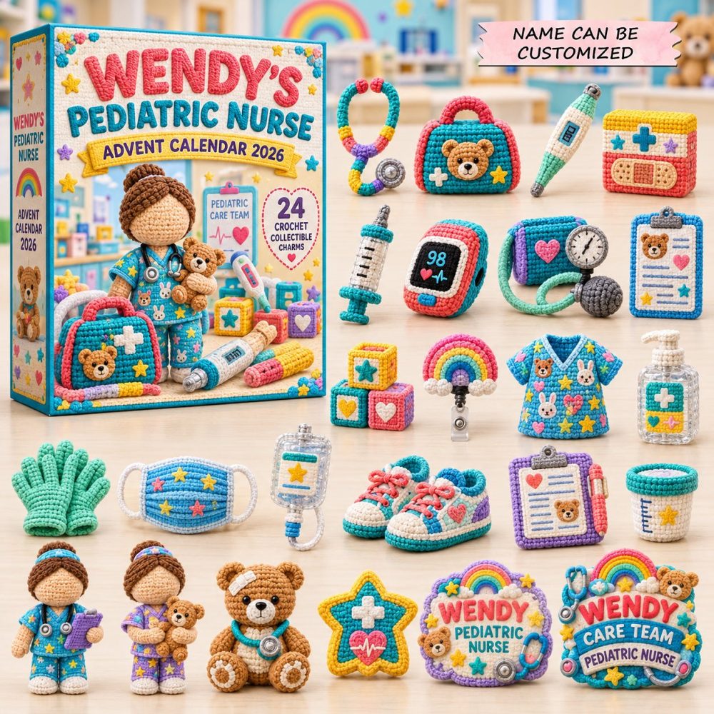 2026 Pediatric Nurse Advent Calendar — 24-Day Cheerful Medical Countdown With Acrylic Nursing Charms, Perfect Gift