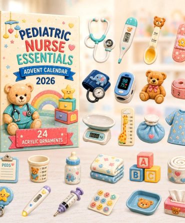 2026 24-Day Pediatric Nurse Countdown Calendar — Acrylic Charm Holiday Gift Set For Pediatric Nurses, Scrubs Room Decor & Stocking Stuffer