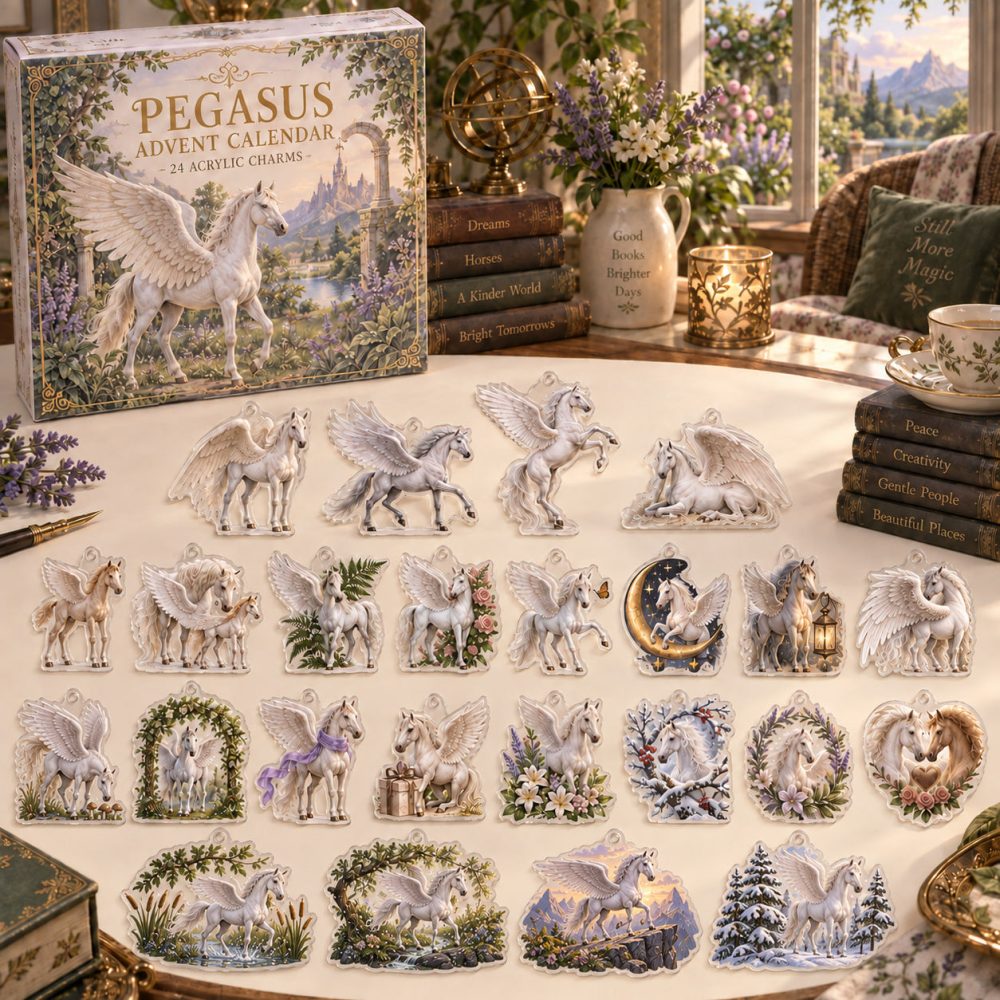 Pegasus 24-Piece Acrylic Charm Advent Countdown — Mythical Winged Horse Gift Set For Fantasy Fans, Collectors & Holiday Surprises