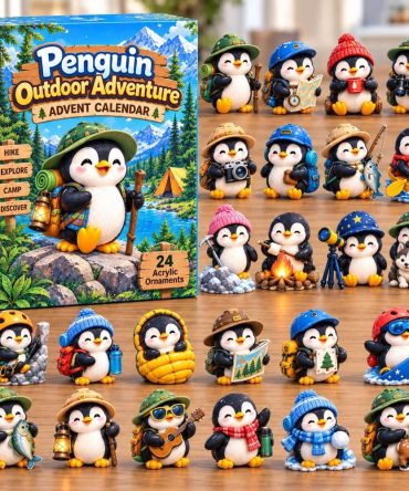 Penguin Outdoor Adventure Holiday Countdown 2026 - 24-Day Acrylic Charms Collection, Explorer-Themed Collectible Gift