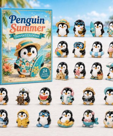 2026 Penguin Summer Holiday Countdown — 24-Day Acrylic Charm Advent Set, Playful Gift For Penguin & Ocean Fans