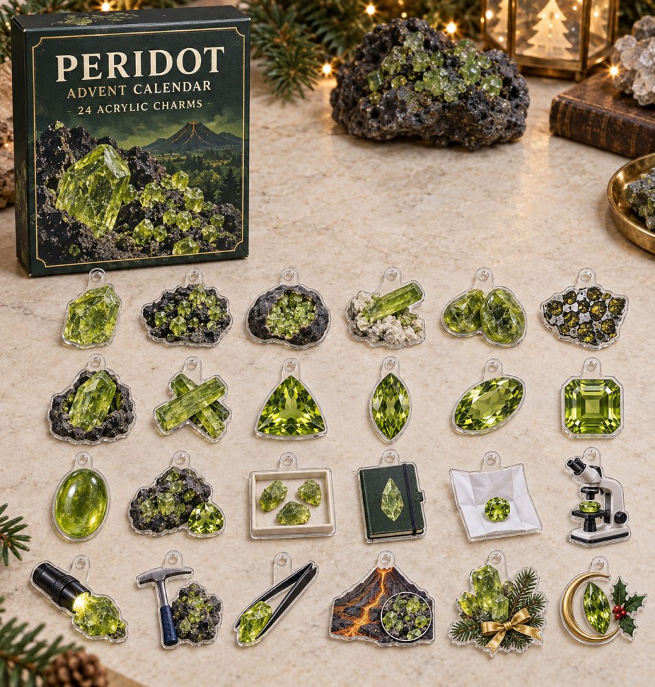 Peridot 24-Day Green Gem Countdown - Lively Acrylic Charm Set With 24 Pieces For Nature-Loving Gift Ideas, Jewelry & Holiday Décor