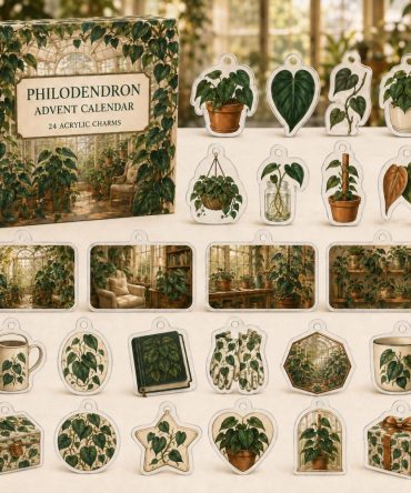 Philodendron 24-Day Charm Countdown — Acrylic Monstera/Philodendron Charms Set For Plant Lovers & Interior Decor Fans