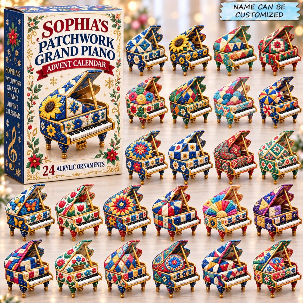 2026 Piano Lover Advent Calendar – 24-Day Musical Countdown With 24 Acrylic Piano Charms, Elegant Gift For Music Lovers