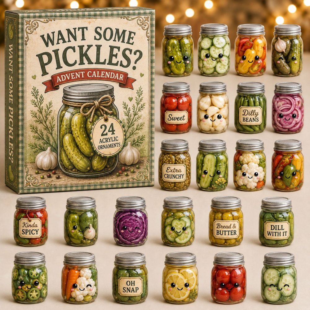 Pickle Jar Collection Advent Calendar 2026 - 24-Day Acrylic Charm Countdown With Cute Pickle & Jar Collectibles