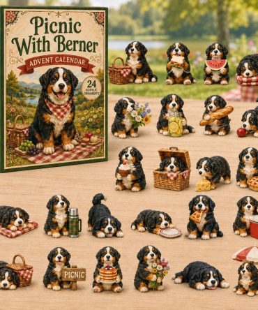 Picnic With Berner Advent Calendar 2026 — 24-Day Bernese Mountain Dog Picnic Charm Countdown , Cozy Gift For Dog & Outdoor Lovers