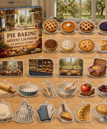 Homemade Pie Advent Countdown - 24 Rustic Acrylic Pie Charms, Holiday Baking Gift For Pie Lovers & Home Cooks , Perfect Stocking Stuffer