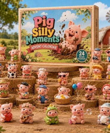 Pig Silly Moments 2026 Advent Calendar — 24-Day Acrylic Charm Series, Playful Pig-Themed Holiday Countdown For Kids