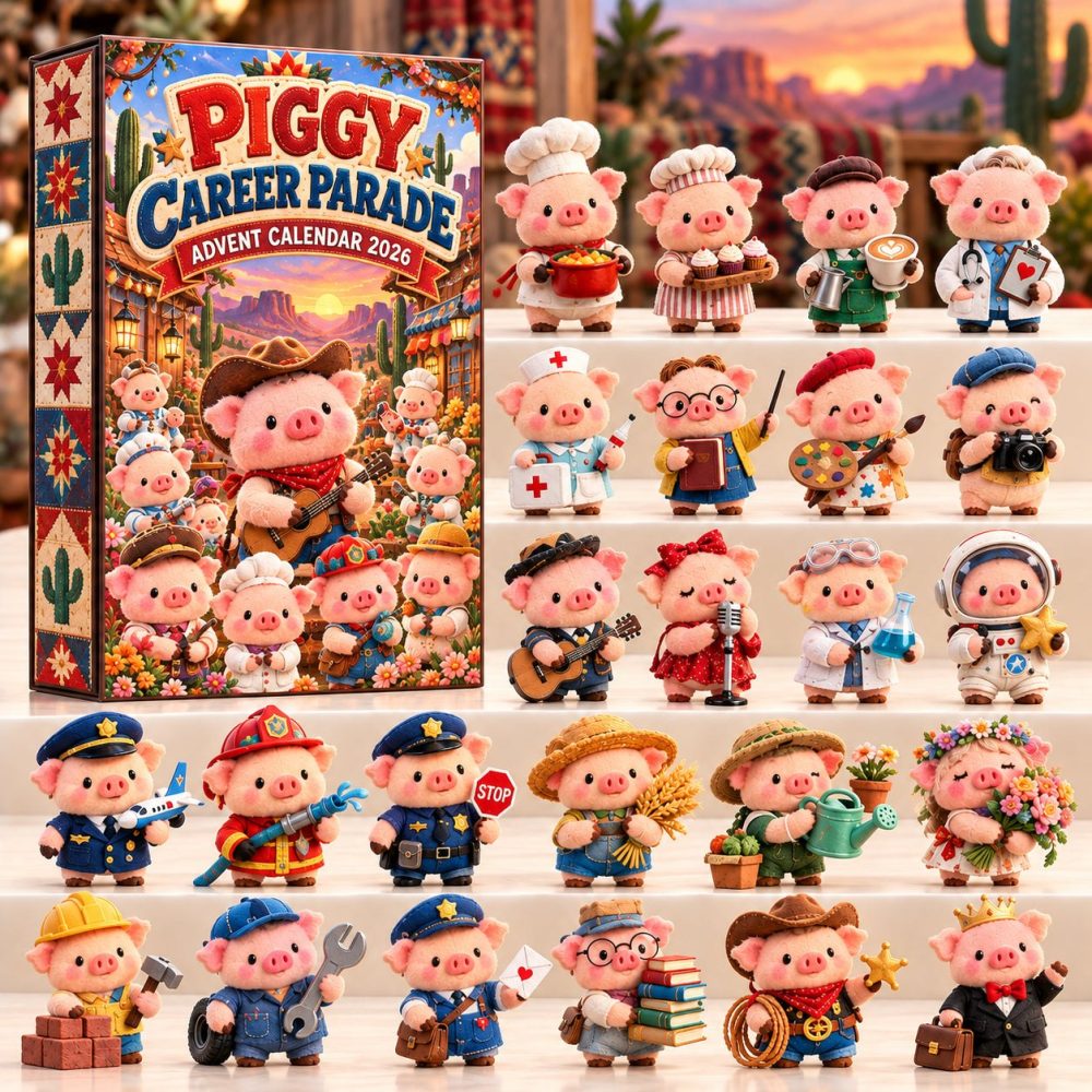 Piggy Career Parade 2026 Advent Collection — 24 Profession-Themed Pig Acrylic Charms & Roleplay Surprises, Educational Holiday Gift