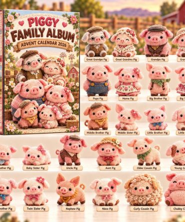 Piggy Family Album 2026 Advent Gift — 24 Family-Themed Pig Acrylic Charms & Memory Tokens, Heartwarming Holiday Countdown